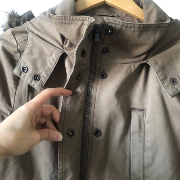 Loft 100% Cotton Military Coat Jacket Size M Brown Classic - Picture 5 of 9